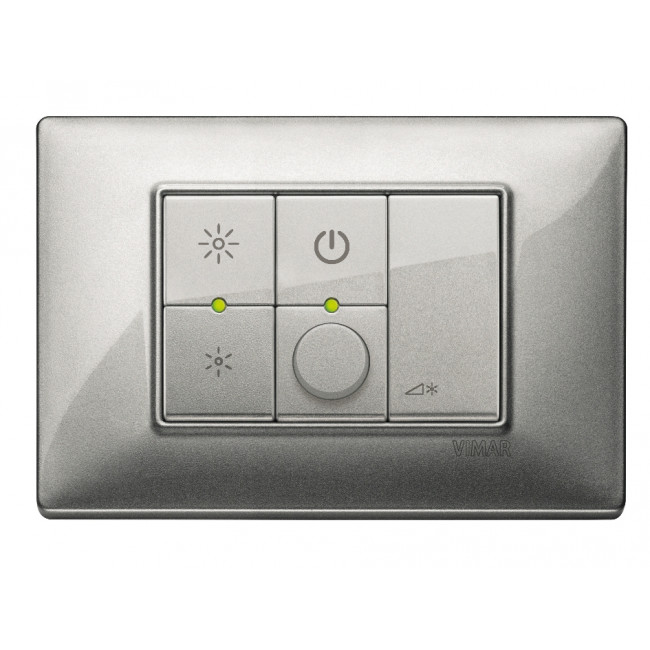 Dimmer Περιστροφικό Universal 1 Στοιχείου Ασημί Plana 14136.1.S VIMAR