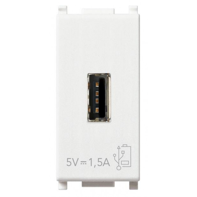 Πρίζα Φόρτισης USB TypeA 1 Στοιχείου Λευκό Plana 14292 VIMAR