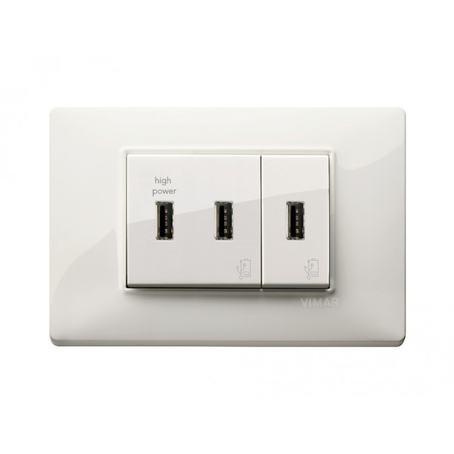 Πρίζα Φόρτισης USB TypeA 1 Στοιχείου Λευκό Plana 14292 VIMAR