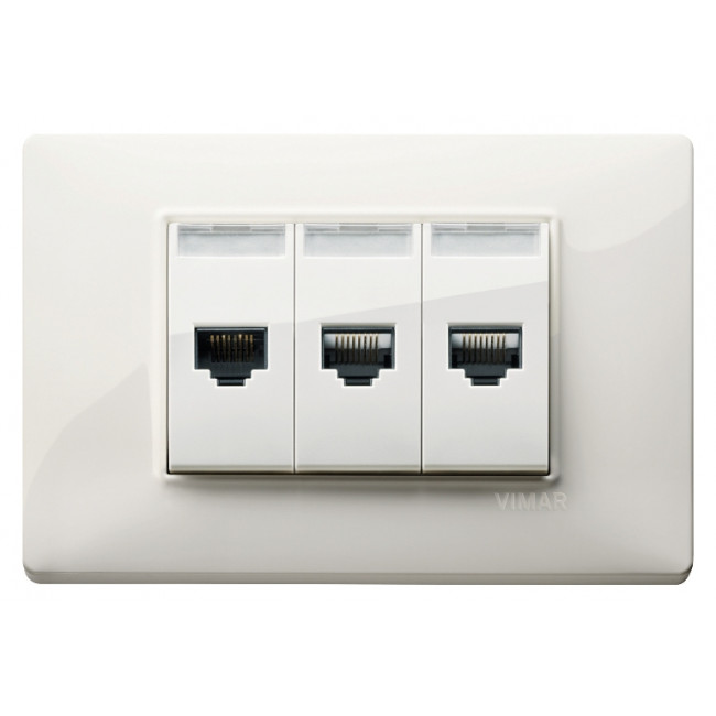 Πρίζα Δικτύου RJ45 Cat.6 FTP 1 Στοιχείου Λευκό Plana 14339.14 VIMAR