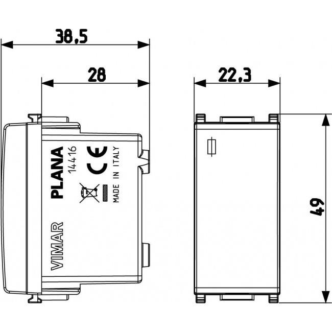 Ασφαλειοθήκη 1 Στοιχείου Λευκό Plana 14416 VIMAR