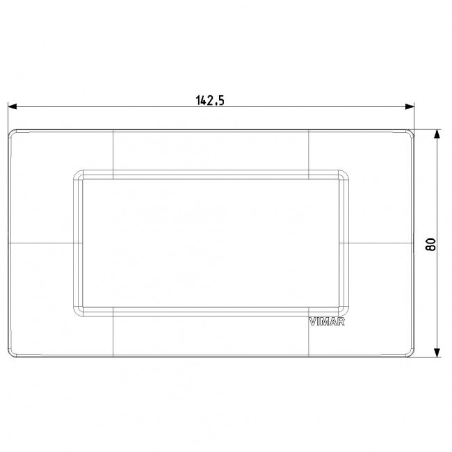 Πλαίσιο 4 Στοιχείων Σταχτί Plana 14654.40 VIMAR