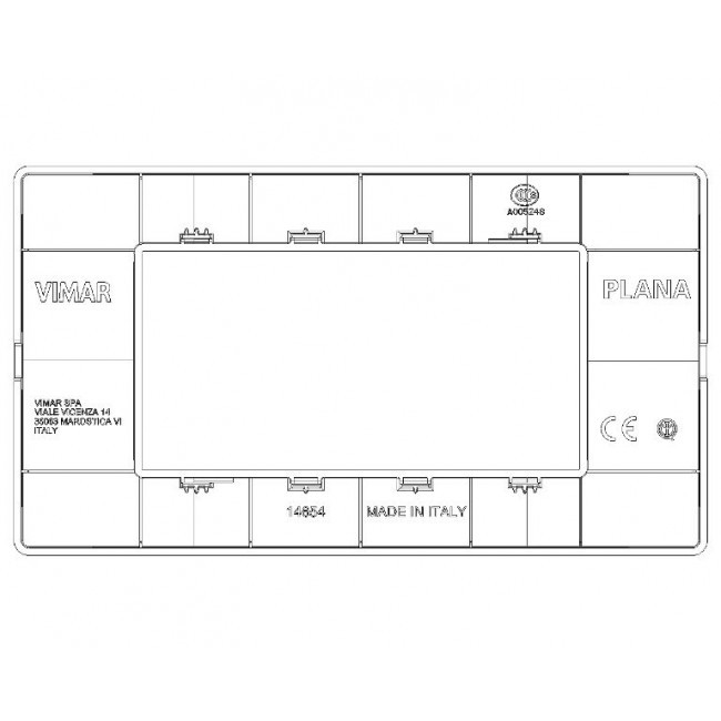 Πλαίσιο 4 Στοιχείων Σταχτί Plana 14654.40 VIMAR