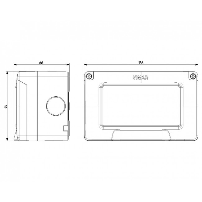 Κουτί Επίτοιχο 4 Στοιχείων Γκρι IP55 14904 VIMAR