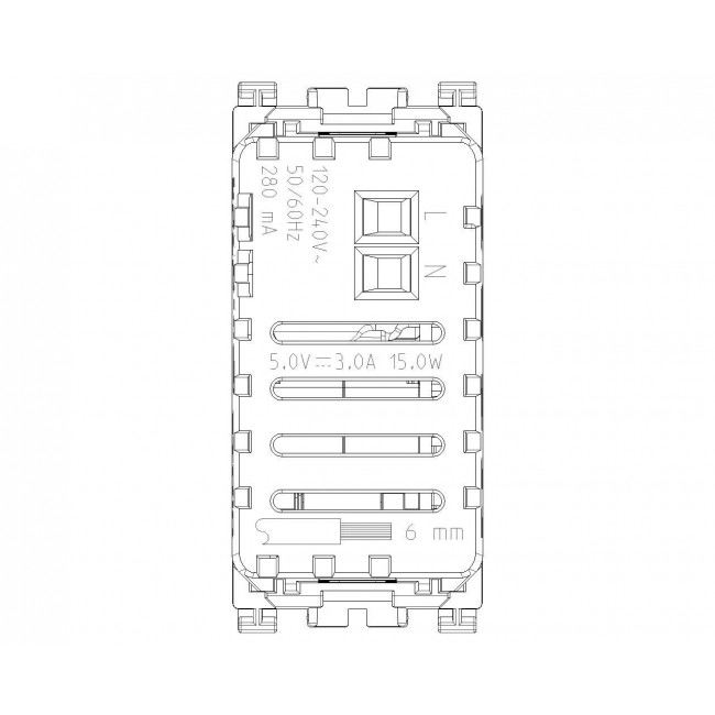 Πρίζα Φόρτισης USB Διπλή TypeA+C 1 Στοιχείου Γκρί Arke 19292.AC.15 VIMAR