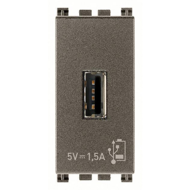 Πρίζα Φόρτισης USB TypeA 1 Στοιχείου Metal Arke 19292.M VIMAR