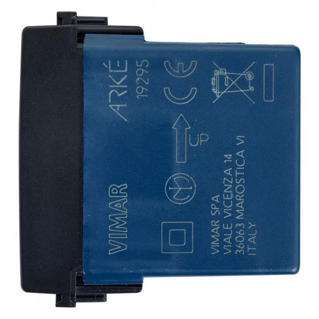 Πρίζα Φόρτισης USB Διπλή TypeA+A 2 Στοιχείων Γκρι Arke 19295 VIMAR