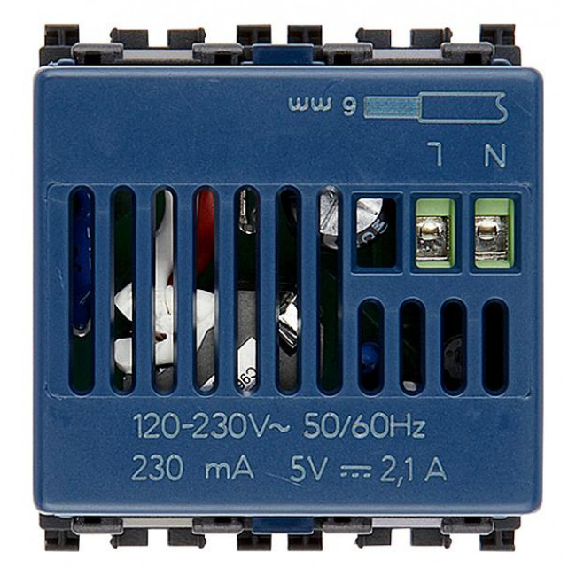 Πρίζα Φόρτισης USB Διπλή TypeA+A 2 Στοιχείων Γκρι Arke 19295 VIMAR