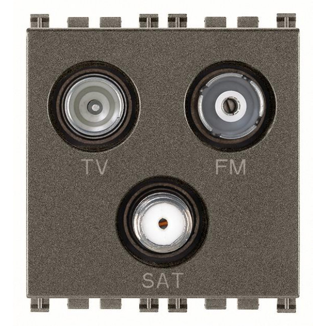 Πρίζα TV-RD-SAT Αστέρας 2 Στοιχείων Metal Arke 19303.M VIMAR