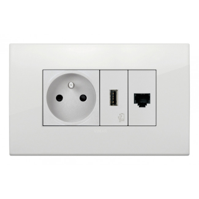 Πρίζα Τηλεφώνου RJ11 1 Στοιχείου Λευκό Arke 19320.B VIMAR