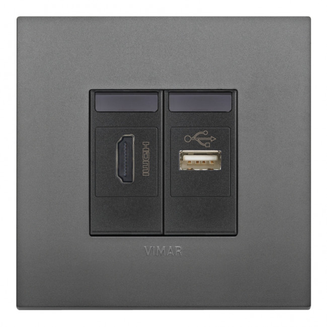 Πρίζα HDMI 1 Στοιχείου Γκρι Arke 19346 VIMAR