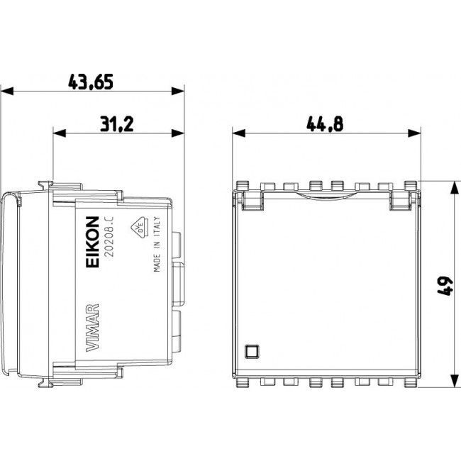 Πρίζα Σούκο Ασφαλείας Με Καπάκι Λευκό Eikon 20208.C.B VIMAR