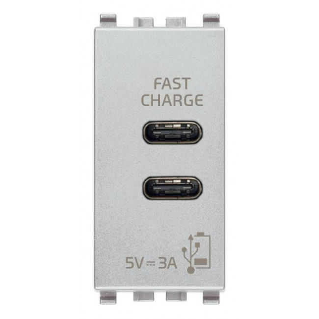 Πρίζα Φόρτισης USB Διπλή TypeC+C 1 Στοιχείου Next Eikon 20292.CC.N VIMAR
