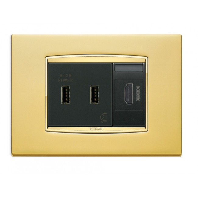 Πρίζα HDMI 1 Στοιχείου Γκρι Eikon 20346 VIMAR