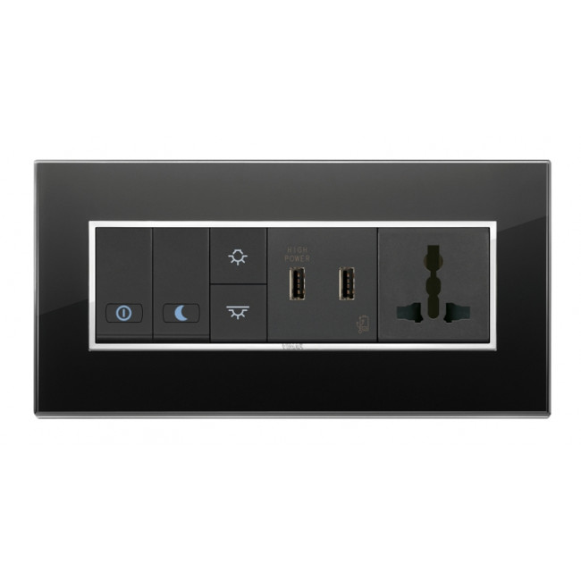 Πλαίσιο 7 Στοιχείων Μαύρο 21657.76 Eikon Evo VIMAR