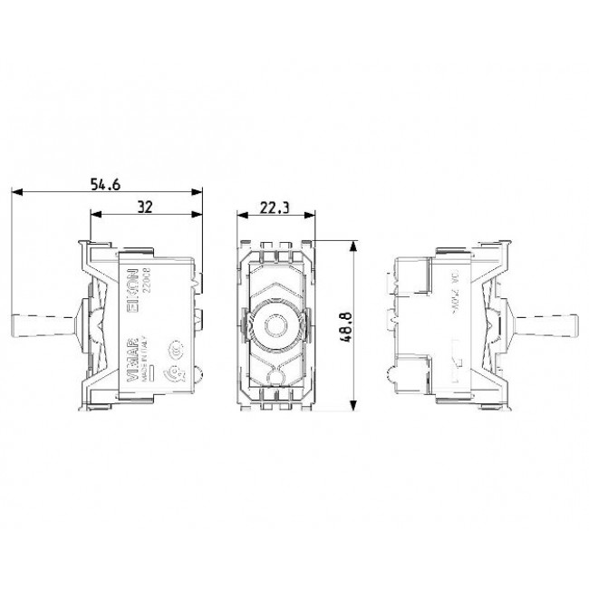 Μπουτόν Vintage 1 Στοιχείου Χρυσό Σατινέ Eikon 22008.88 VIMAR