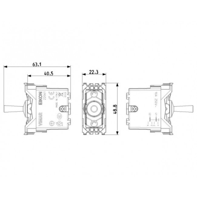 Μπουτόν Ρολλών Vintage 1 Στοιχείου Χρυσό Eikon 22061.82 VIMAR
