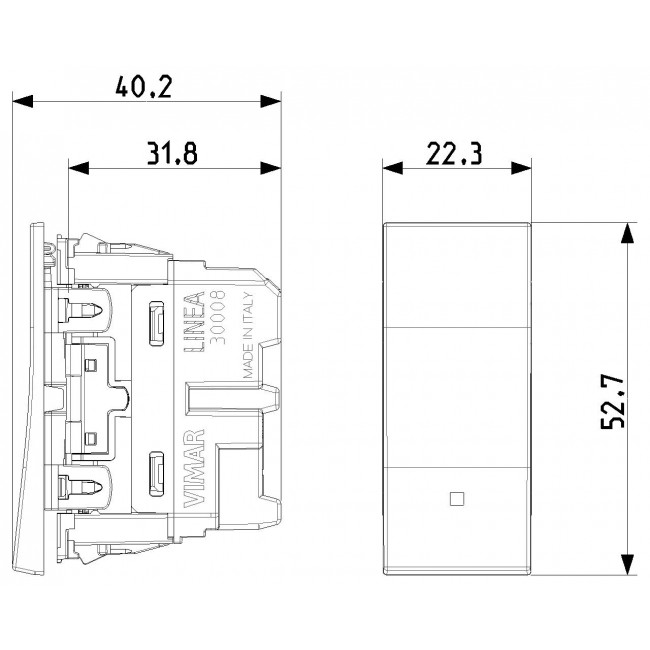 Μπουτόν 1 Στοιχείου Λευκό Linea 30008.B VIMAR