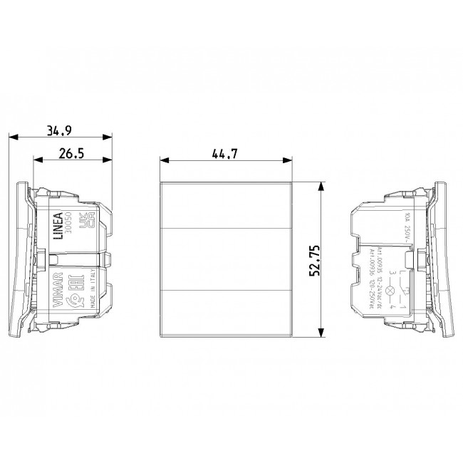 Μπουτόν Επιγραφής 2 Στοιχείων Linea 30050 VIMAR