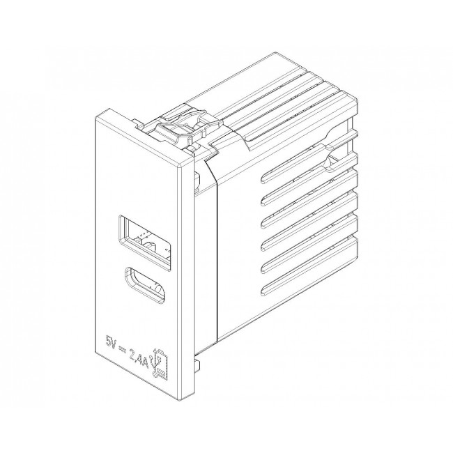 Πρίζα Φόρτισης USB Διπλή TypeA+C 1 Στοιχείου Μαύρο Linea 30292.ACG VIMAR