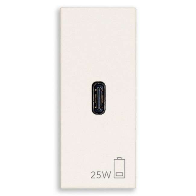 ΠΡΙΖΑ USB ΦΟΡΤΙΣΗΣ 1mod TypeC PD 25W ΛΕΥΚΟ LINEA VIMAR