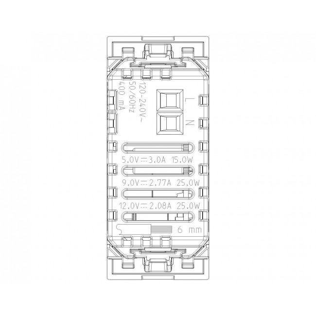 ΠΡΙΖΑ USB ΦΟΡΤΙΣΗΣ 1mod TypeC PD 25W ΛΕΥΚΟ LINEA VIMAR