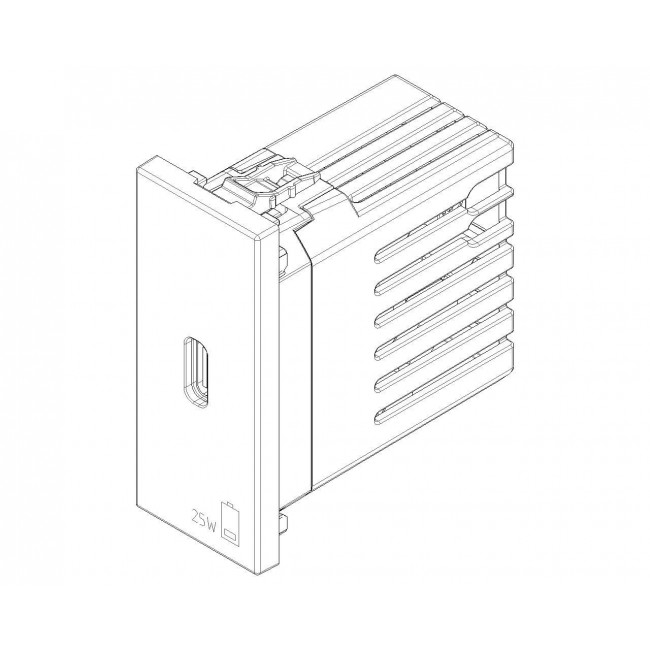 ΠΡΙΖΑ USB ΦΟΡΤΙΣΗΣ 1mod TypeC PD 25W ΛΕΥΚΟ LINEA VIMAR