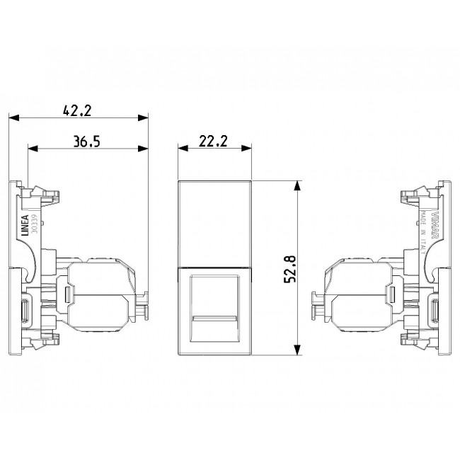 Πριζα Δικτύου RJ45 Cat.6 UTP 1 Στοιχείου Λευκό Linea 30339.13B VIMAR