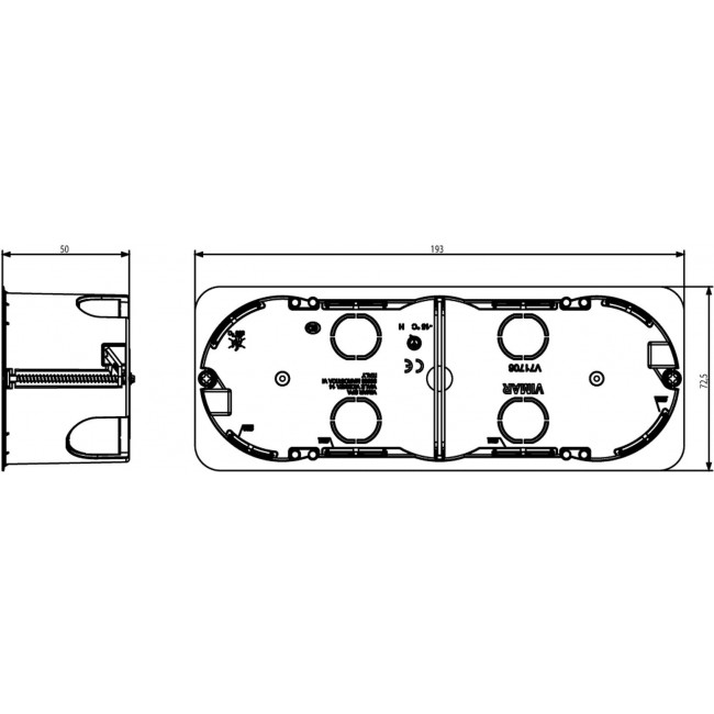 Κουτί Διακόπτου Γυψοσανίδας 6/7 Στοιχείων V71706 VIMAR