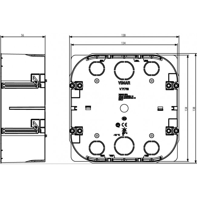 Κουτί Διακόπτου Γυψοσανίδας 8 Στοιχείων V71718 VIMAR