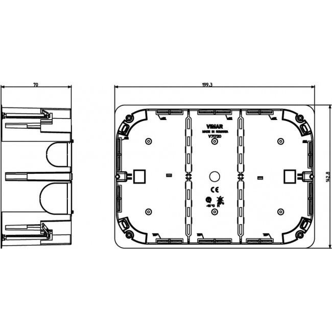 Κουτί Διακόπτου Γυψοσανίδας 14 Στοιχείων V71720 VIMAR