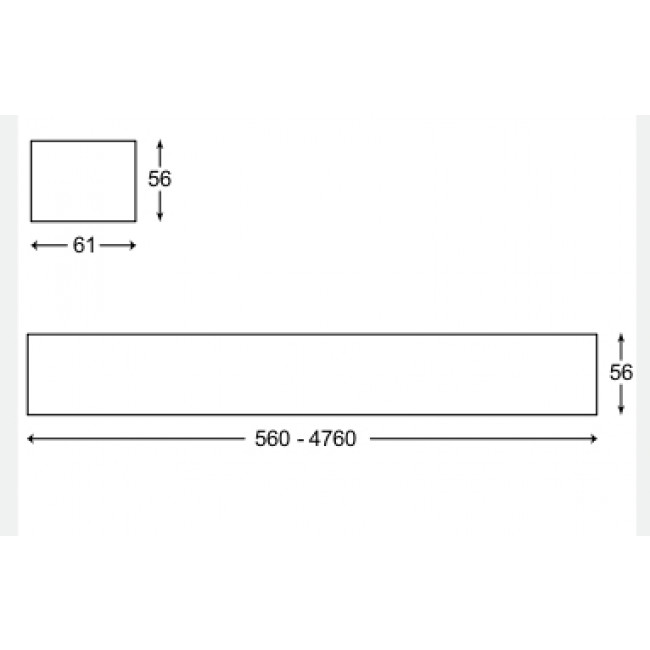 Φωτιστικό FOS 17000 LED 80W 4000K 1960mm Αλουμίνιο KALFEX