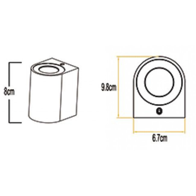 Σποτ Επίτοιχo GU10 Ανθρακί Hip 40-000125 G.K.