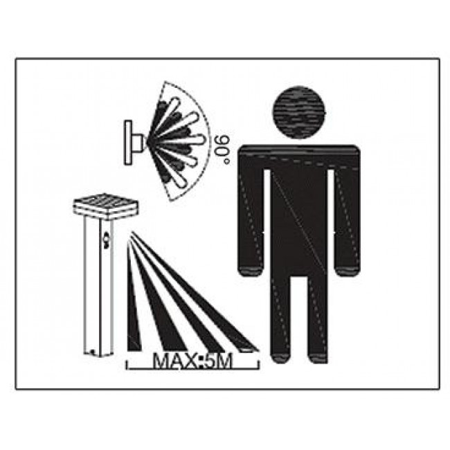 Ηλιακό Φωτιστικό LED 6W 4000k Ανθρακί Με Αισθητήρα Κίνησης Ilios 40-900243 G.K.