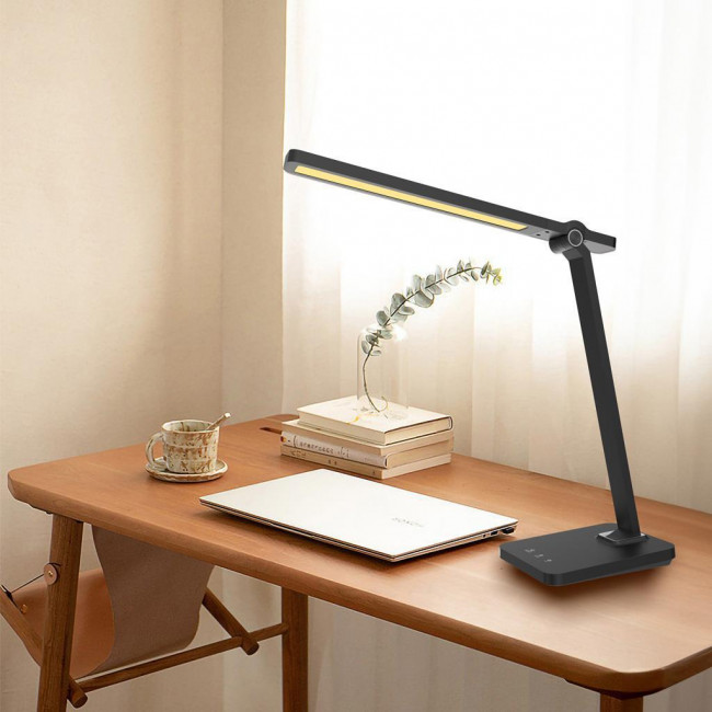 Φωτιστικό Γραφείου LED 10W 3000-6000K Μαύρο Με Wireless Φορτιστή 40-900264 G.K.