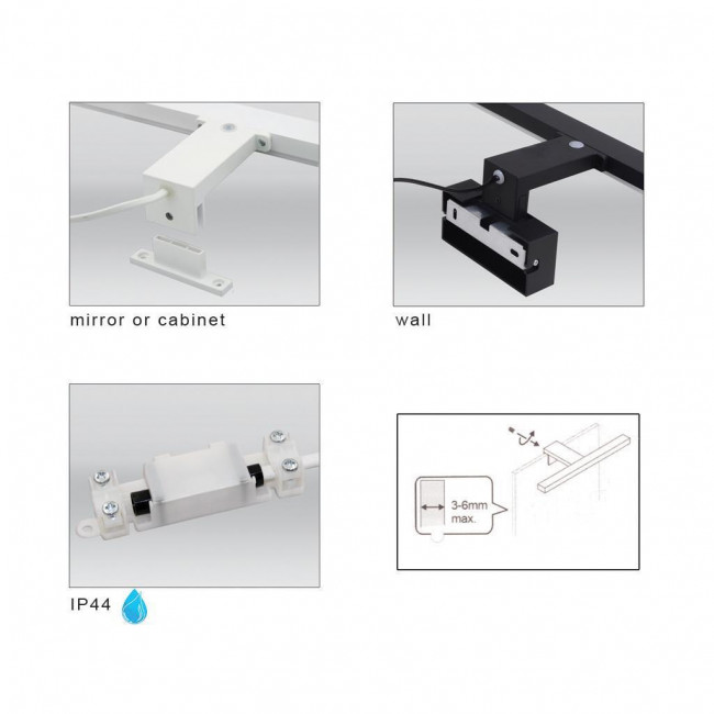 Απλίκα Μπάνιου LED 10W 3000-4000k Μαύρο 42-200088 G.K.