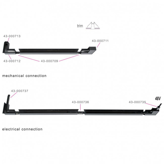 Ράγα Φωτισμού Μαγνητική Trimless 1 Μέτρου Μαύρο 43-000706 G.K.