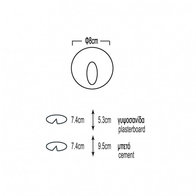 Σπότ Χωνευτό LED 3W 3000k Ασημί Angle-N 43-700311 G.K.