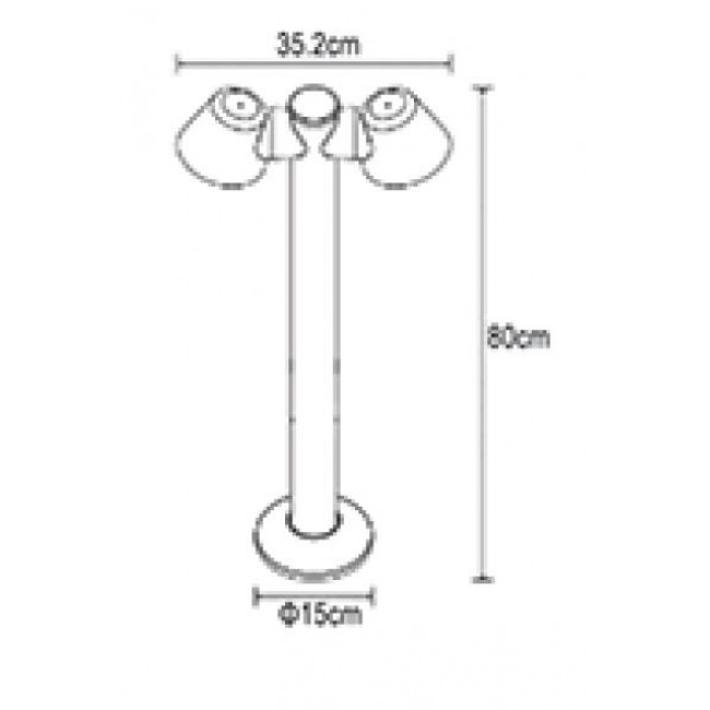 Φωτιστικό Κολώνα GU10 Μαύρο Bat 43-700369 G.K.