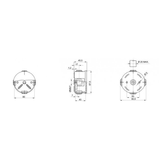 Κουτί Διακλάδωσης Επίτοιχο D80x40mm IP44 GW44002 GEWISS