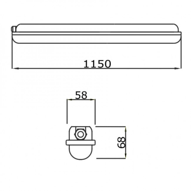 Φωτιστικό Οροφής LED 72W 6500k 115cm IP65 Γκρι 18914 INTERLIGHT