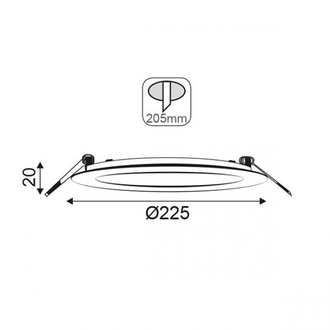 Πάνελ LED Χωνευτό 18W 6500K Στρογγυλό UGR<19 20853