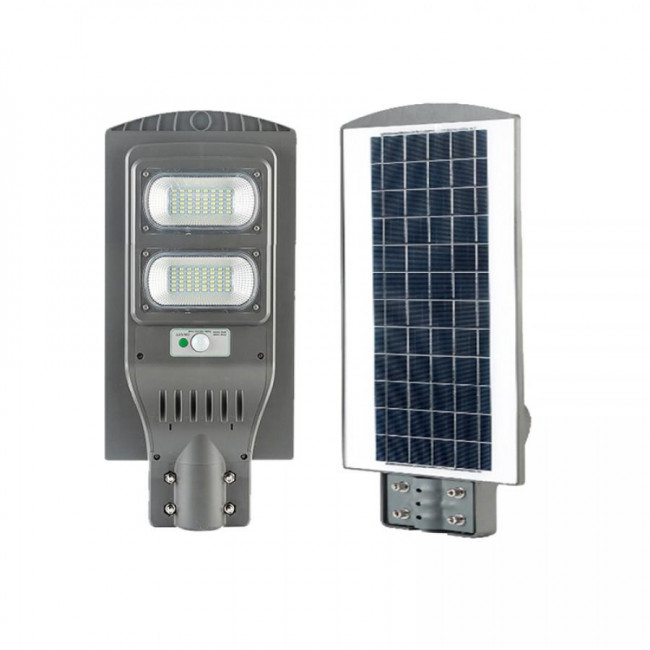 Φωτιστικό Οδικού Φωτισμού LED 60W 6500k Γκρί Με Φωτοβολταϊκό, Ανιχνευτή Κίνησης Και Τηλεχειριστήριο 22244 INTERLIGHT