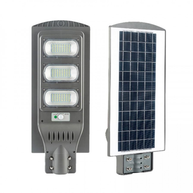 Φωτιστικό Οδικού Φωτισμού LED 90W 6500k Γκρί Με Φωτοβολταϊκό, Ανιχνευτή Κίνησης Και Τηλεχειριστήριο 22245 INTERLIGHT