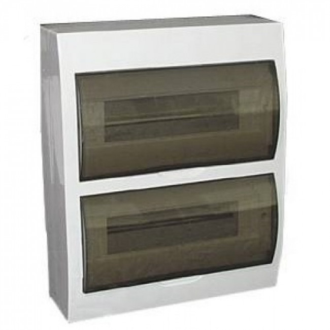 Πίνακας Επίτοιχος 2 Σειρών 24 Στοιχείων Λευκός Διαφανή Πόρτα IP42  32-300/24 FREDER