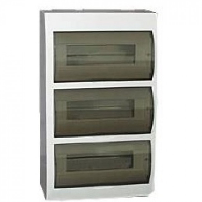 Πίνακας Επίτοιχος 3 Σειρών 12 Στοιχείων Λευκός Διαφανή Πόρτα IP42  32-300/36 FREDER