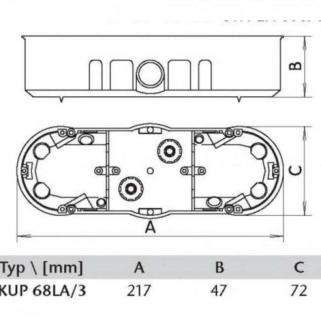 Κουτί Διακοπτών Γυψοσανίδας 3 Θέσεων 68LA/3 DABLER