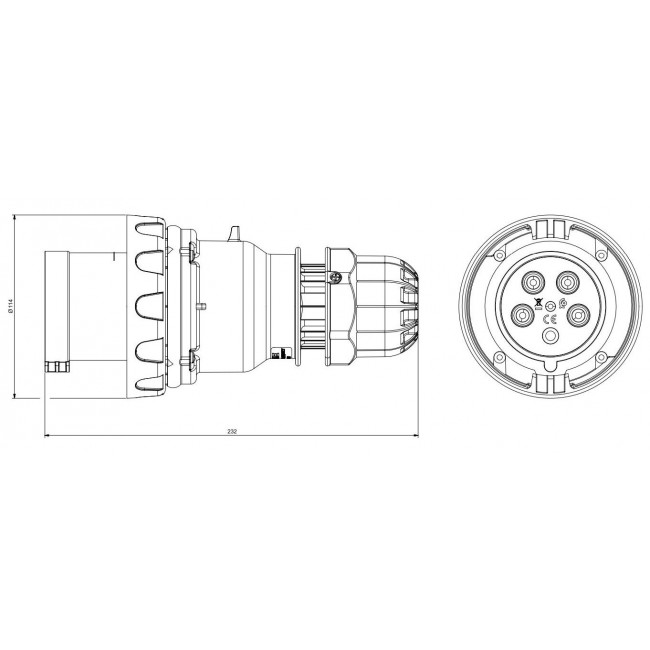 Φις Αρσενικό 5P 63A IP67 218.6337 OPTIMA SCAME