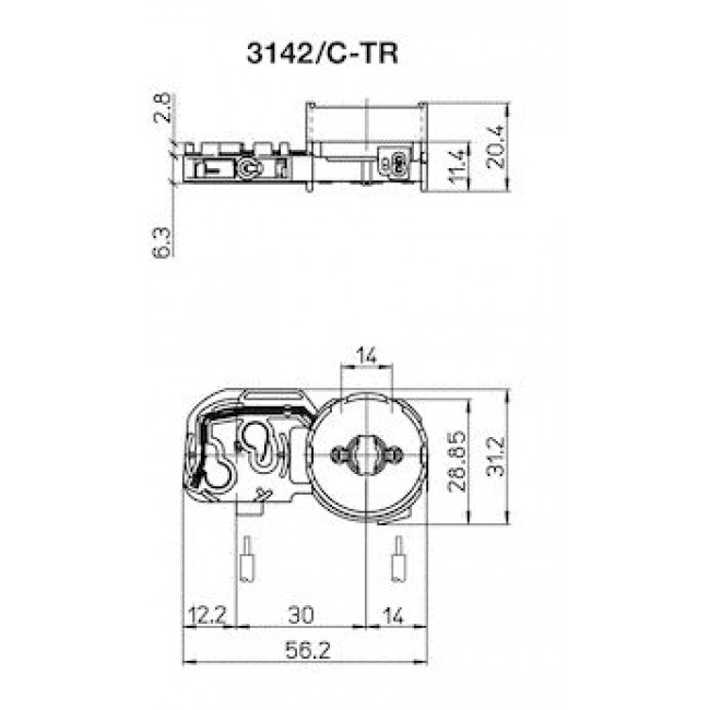 Ντουί T8 Πλαστικό Με Βάση Starter 3142/C STUCCHI
