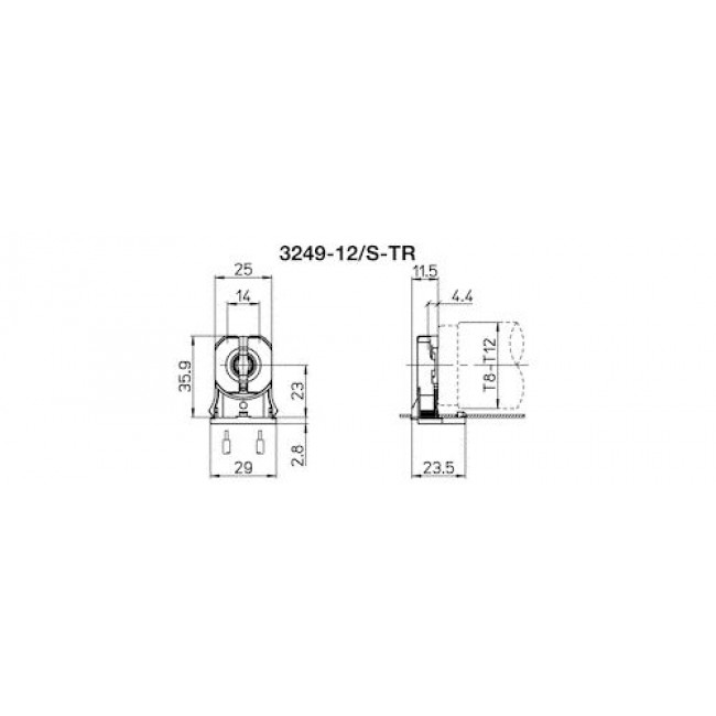 Ντουί T8 Πλαστικό Διάφανο Με Βάση 3249-12/S STUCCHI